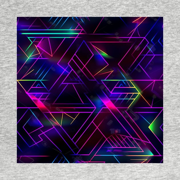 Neon Trippy EDM Festival Rave Pattern by AlexandrAIart